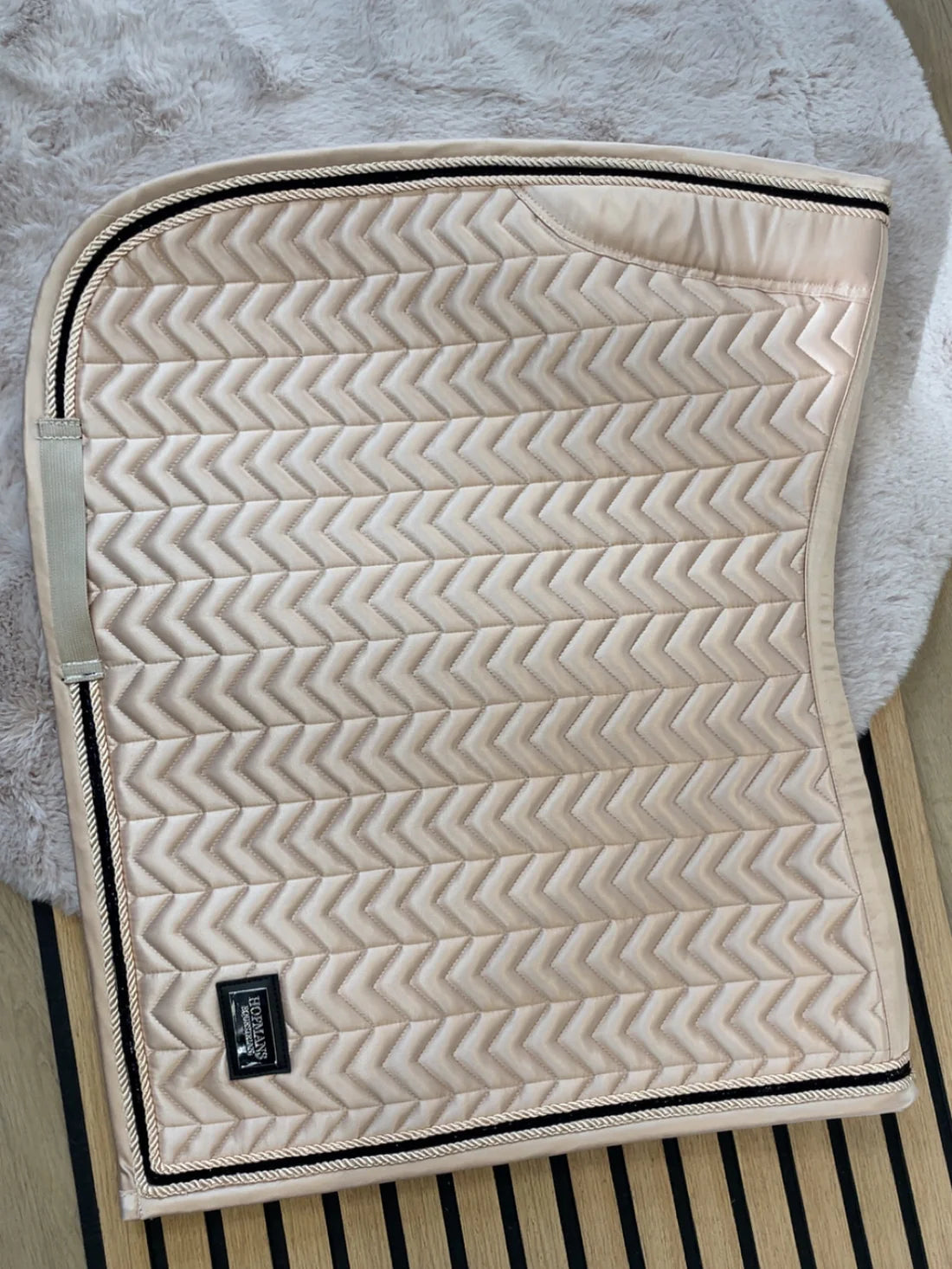 Hopmans Equestrian Zadeldek Champagne/Zwart Glitter