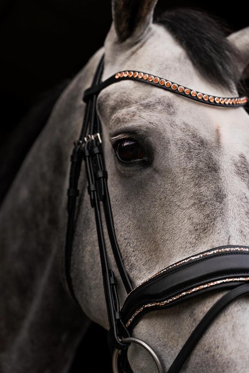 Hopmans Equestrian Hoofdstel Rosegoud Rocktrim Mat