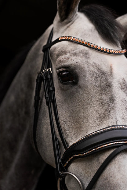 Hopmans Equestrian Hoofdstel Rosegoud Rocktrim Mat