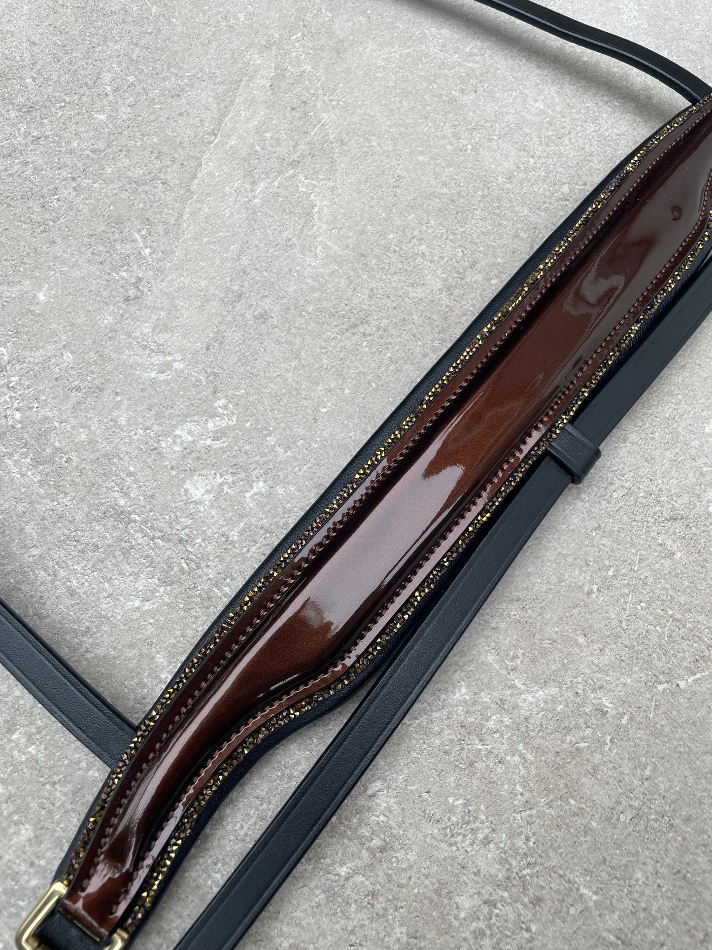 Neusriem Lak leer Brons - Rocktrim Goud 