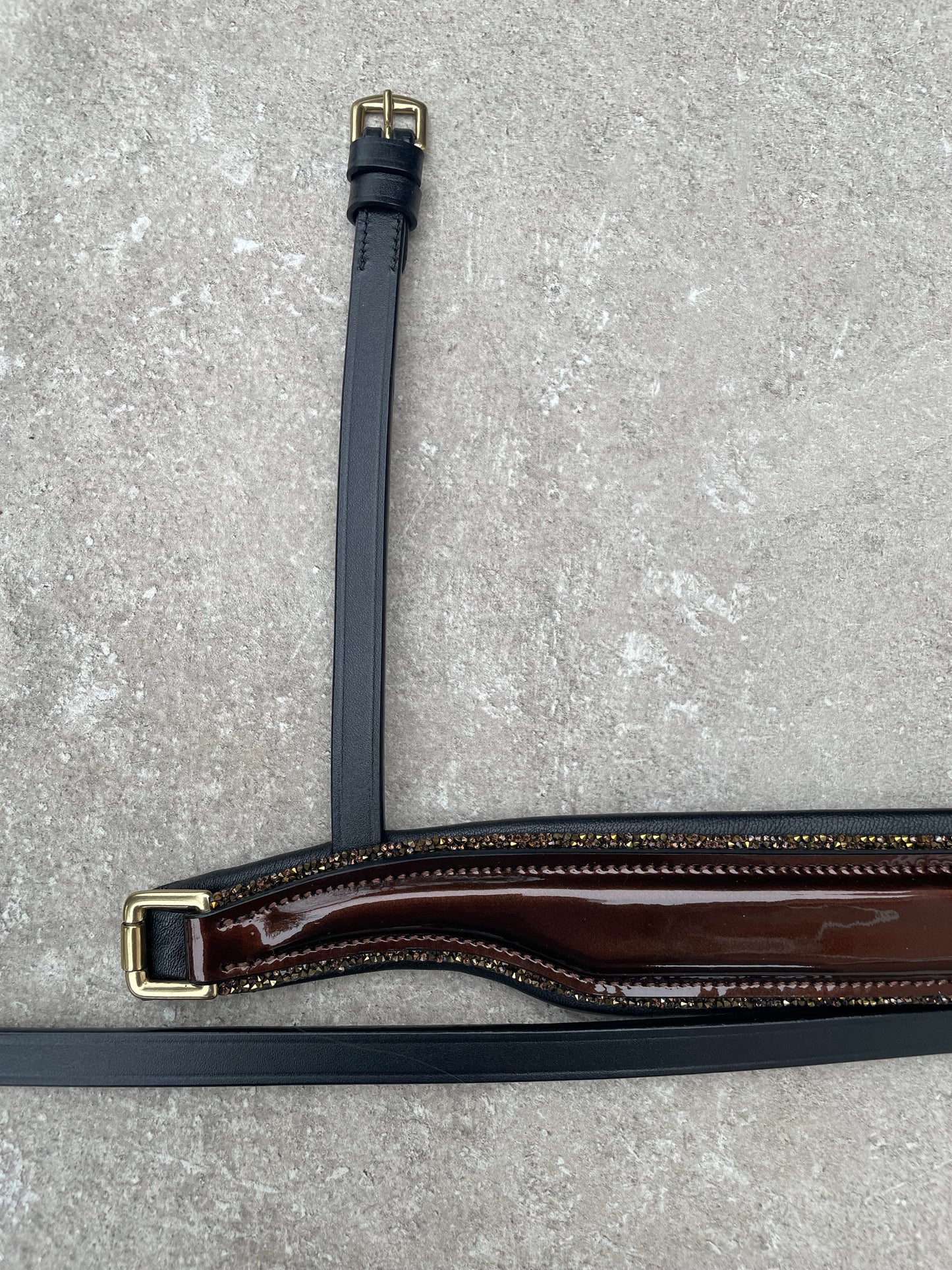 Neusriem Lak leer Brons - Rocktrim Goud 