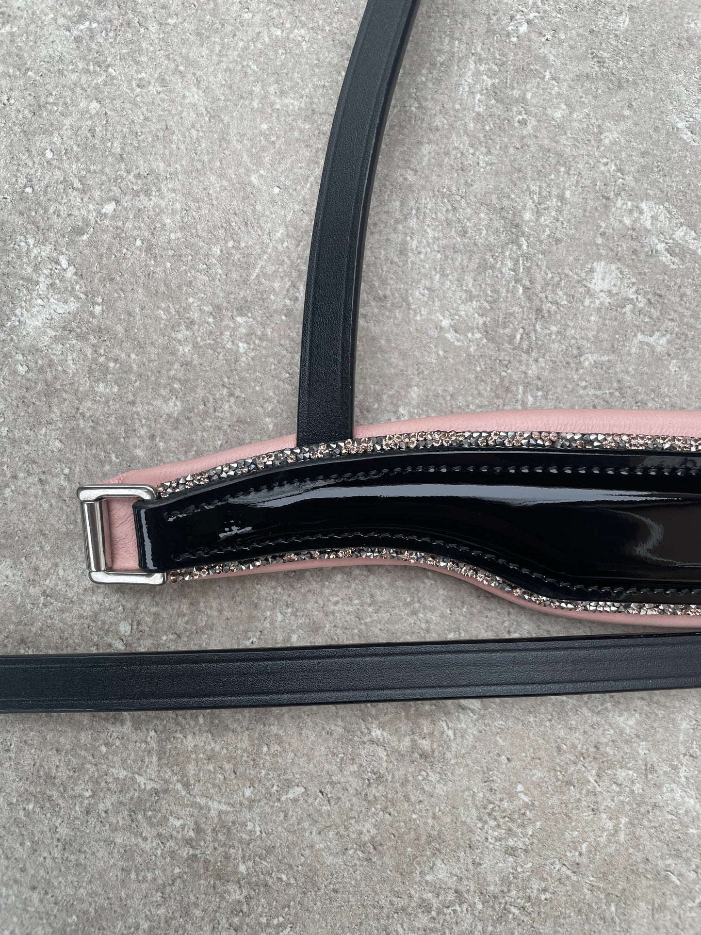 Neusriem Lak leer - Roze onderlegd - Rocktrim Roségoud