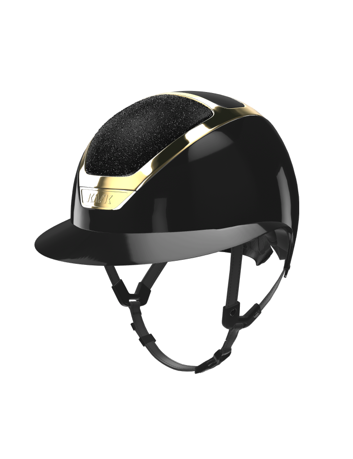 KASK Star Lady-Gloss Black- Gold Frame- Swarovski carpet