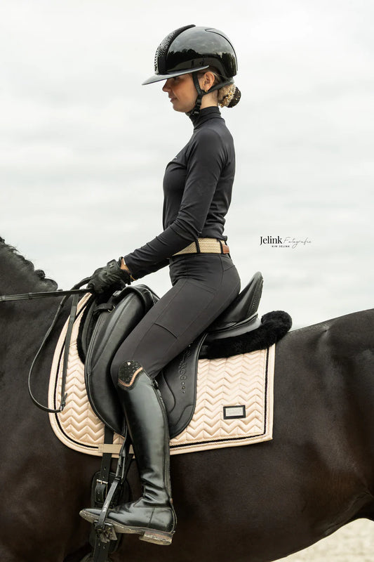 Hopmans Equestrian Zadeldek Champagne/Zwart Glitter